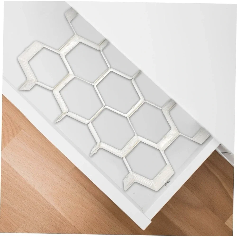 White Drawer Organizer Support Brackets - Neutral Storage Hardware